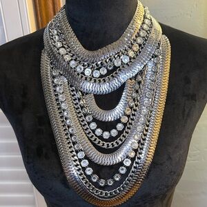 Elegant Silver Statement Necklace